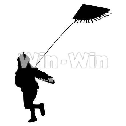 たこあげのシルエット素材 W-003381