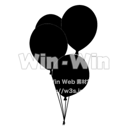 風船のシルエット素材 W-002959