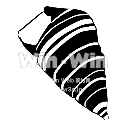 巻貝　その2のシルエット素材 W-003376