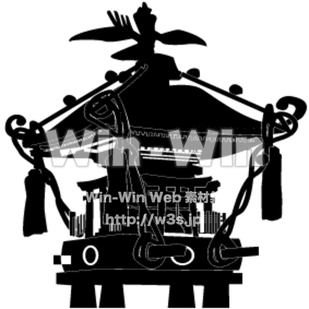 神輿のシルエット素材 W-002558