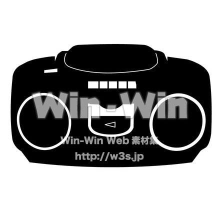ラジカセのシルエット素材 W-003145