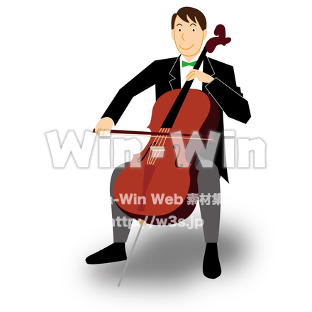 チェロ奏者のCG・イラスト素材 W-003617