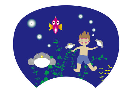 うちわ　水中散歩 D-003533 のうちわ