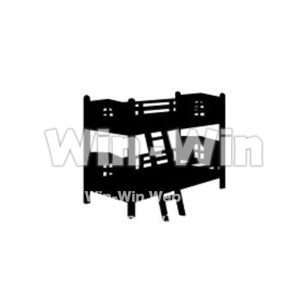 二段ベットのシルエット素材 W-003500