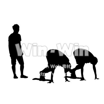 人物・陸上競技・スタートのシルエット素材 W-003147