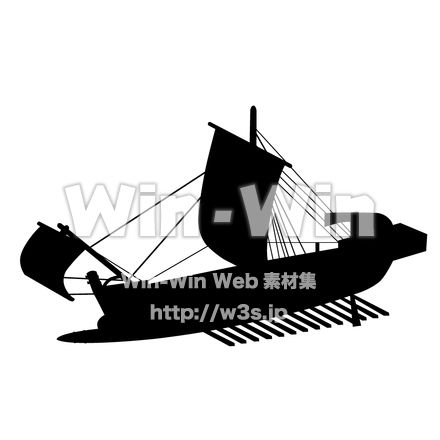 帆船のシルエット素材 W-002930