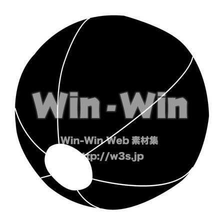 beach ballのシルエット素材 W-002540