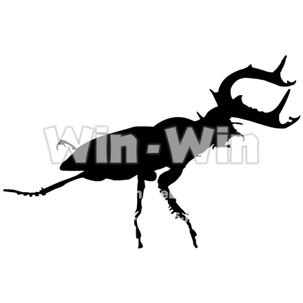 クワガタのシルエット素材 W-003238