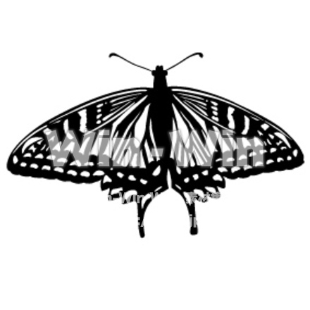 蝶々のシルエット素材 W-003092