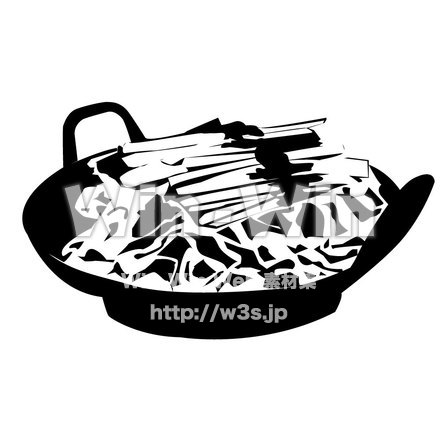 なべのシルエット素材 W-002249