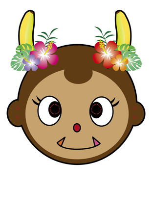 さるの鬼のお面 D-003865 の工作用印刷物