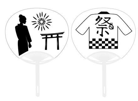 うちわ-祭り D-002643 のうちわ