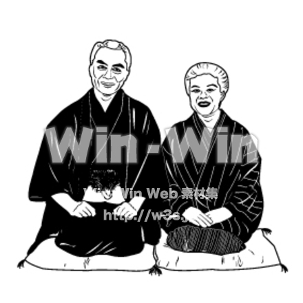 敬老の日のシルエット素材 W-002972