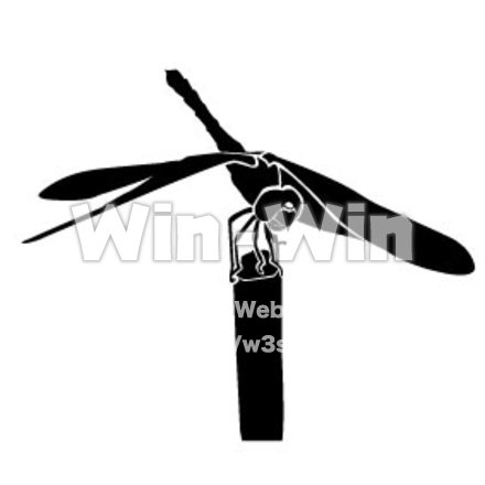 トンボのシルエット素材 W-002902