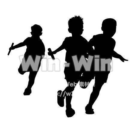 リレーのシルエット素材 W-003150