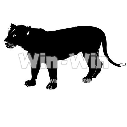 ライオンのシルエット素材 W-002273