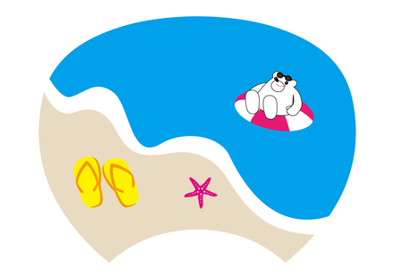 しろくまサマーバケーション D-003513 のうちわ