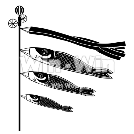 こいのぼりのシルエット素材 W-002394