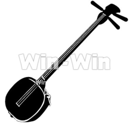 三線のシルエット素材 W-003091