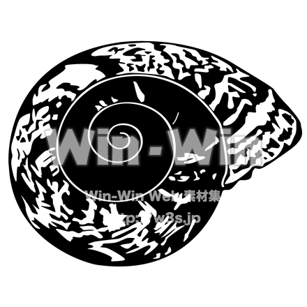 巻貝のシルエット素材 W-003369