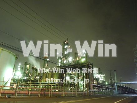 コンビナート夜景の写真素材 W-002546