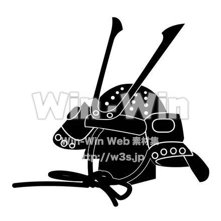 かぶとのシルエット素材 W-002926