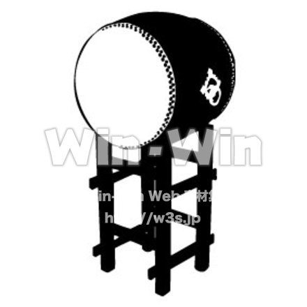 太鼓のシルエット素材 W-003228