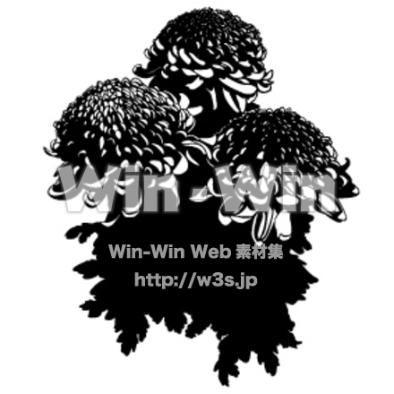 菊のシルエット素材 W-003112