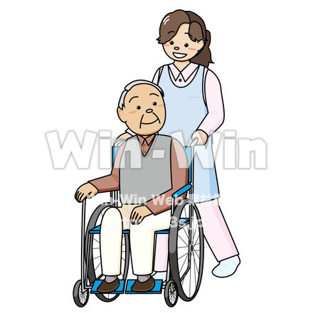 介護　車いすのCG・イラスト素材 W-002514