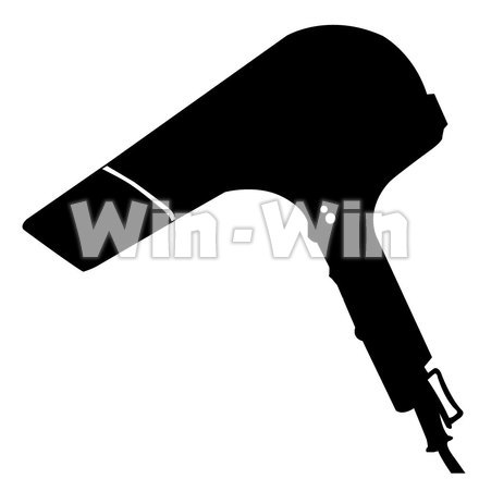 ドライヤーのシルエット素材 W-003141