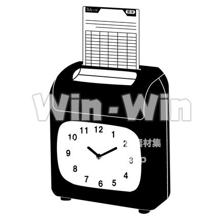 タイムカードのシルエット素材 W-002842