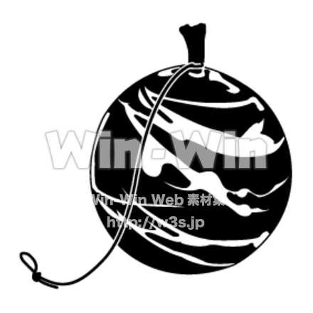 ヨーヨー水風船のシルエット素材 W-002974