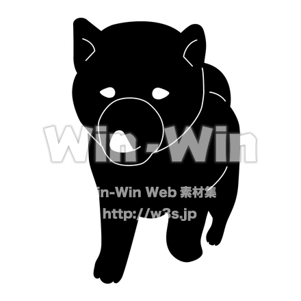 犬のシルエット素材 W-002390