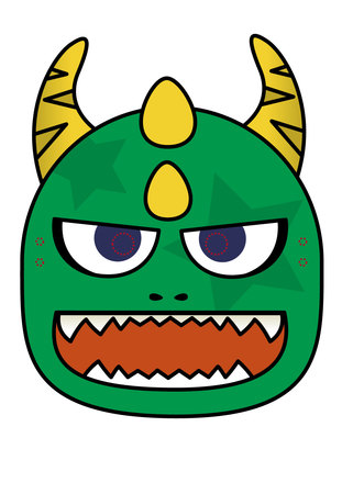 鬼のお面 D-003864 の工作用印刷物