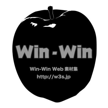 りんごのシルエット素材 W-002060