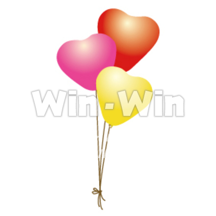 風船ーハート（カラー）のCG・イラスト素材 W-002956
