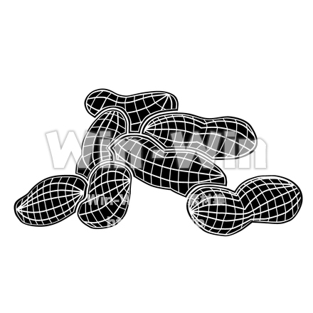 ピーナッツのシルエット素材 W-002384