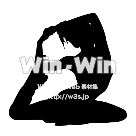 ヨガのシルエット素材 W-002525