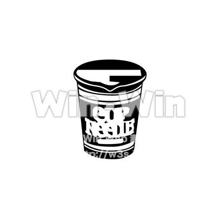 カップラーメンのシルエット素材 W-003587