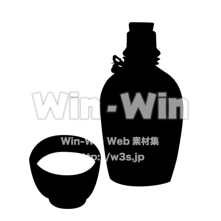 ぐいのみのシルエット素材 W-003029