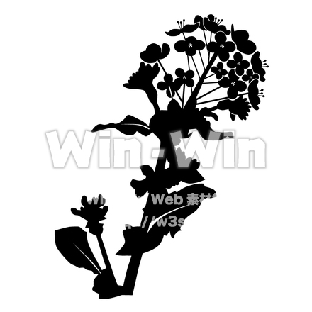 菜の花のシルエット素材 W-002385