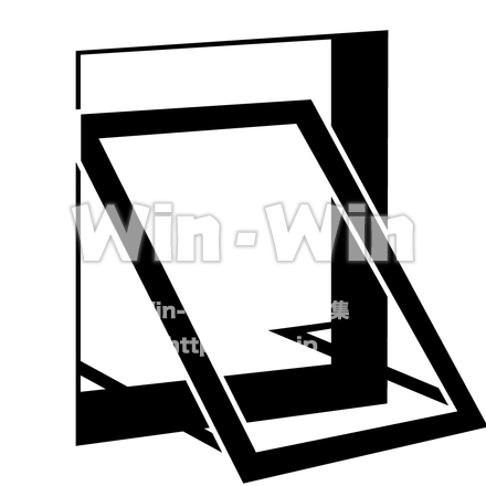 窓枠5のシルエット素材 W-002588