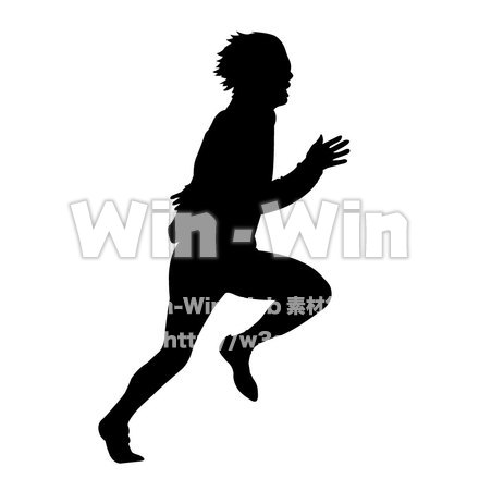 人物・陸上競技のシルエット素材 W-003149