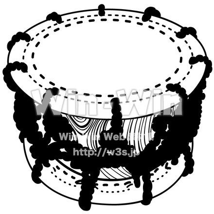 締太鼓のシルエット素材 W-005203