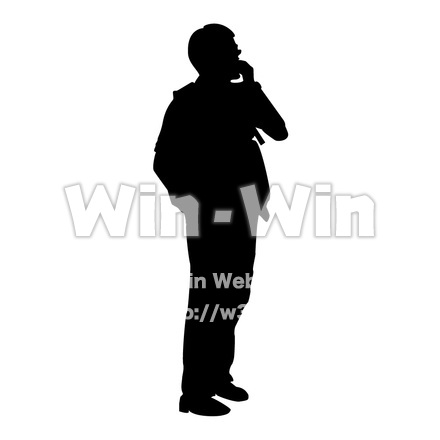 男性のシルエット素材 W-004906