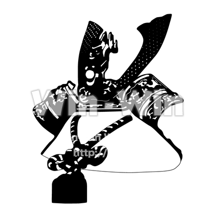 かぶとのシルエット素材 W-005463