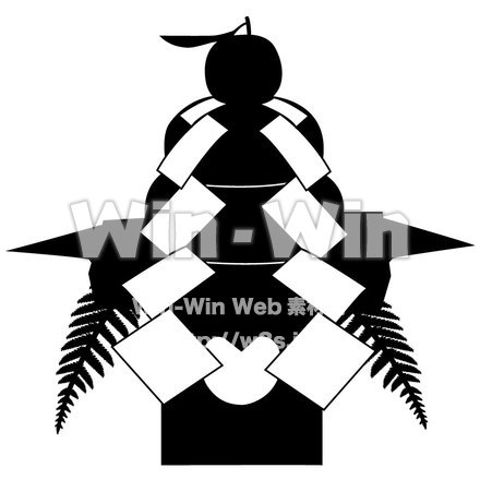 鏡餅のシルエット素材 W-005191