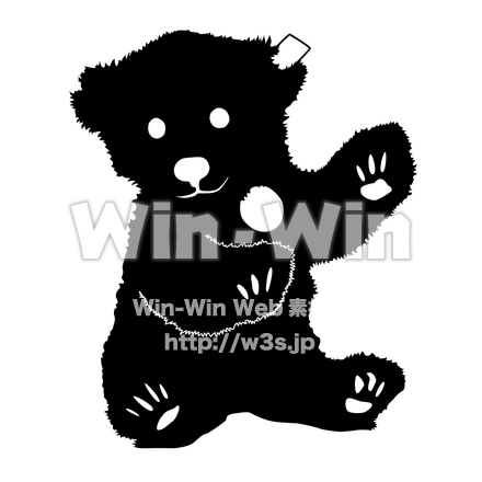 くまのぬいぐるみのシルエット素材 W-005431