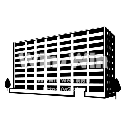マンションのシルエット素材 W-004699