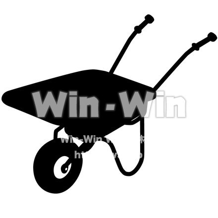 一輪車のシルエット素材 W-005178